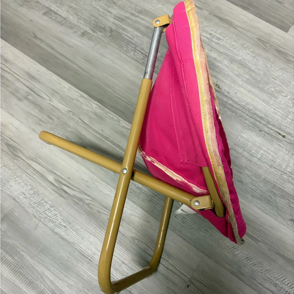 Vintage Bratz Doll Foldable Child’s Chair Pink w/ Gold Modern Design rare